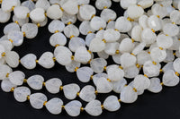 AAA Natural Rainbow Moonstone Faceted Heart Beads 12mm Gemstone 15.5" Strand