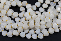 AAA Natural Rainbow Moonstone Faceted Heart Beads 12mm Gemstone 15.5" Strand