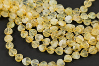 AAA Natural Citrine Faceted Heart Beads 12mm Gemstone 15.5" Strand