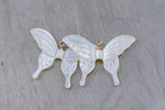USA Gold Filled Permanent Jewelry Connectors Hand Carved Mother of Pearl Butterfly Charm or Connector-20x28mm
