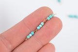 Gold filled or Sterling Silver Clear Permanent Jewelry Connectors- Cube Turquiose- 3mm or 4mm- Connected Together