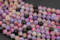 Rare Natural Pink Purple Flower Lepidolite 6mm 8mm Round Beads