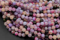 Rare Natural Pink Purple Flower Lepidolite 6mm 8mm Round Beads