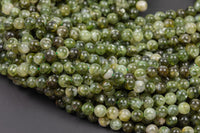 Natural Olive Moonstone Round Beads 6mm and 8mm Green Gemstone 15.5" Strand