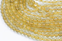 Natural Golden Rutilated Quartz, High Quality in Round- 6mm, 8mm 10mm, 12mm, 14mm, 16mm- AA High Quality! AAA Quality Gemstone Beads