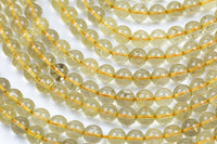 Natural Golden Rutilated Quartz, High Quality in Round- 6mm, 8mm 10mm, 12mm, 14mm, 16mm- AA High Quality! AAA Quality Gemstone Beads