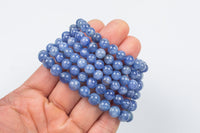 Natural Kyanite Quality- stretchy bracelet , 7 inches, one size fits all- stackable bracelet AAA Quality Gemstone Beads