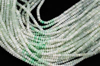 Natural Green Opal High Quality in Diamond Cut Faceted Roundel, 4mm - Full 15.5 Inch Strand-Full Strand 15.5 inch Strand