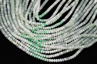 Natural Green Opal High Quality in Diamond Cut Faceted Roundel, 4mm - Full 15.5 Inch Strand-Full Strand 15.5 inch Strand