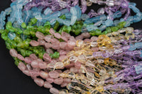 Natural Multi Gemstone NuggetsBeads -16 Inch strand - Wholesale pricing AAA Quality- Full 16 inch strand Gemstone Beads- 6x8mm