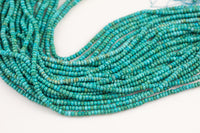 Blue Turquoise, High Quality in Faceted Roundel 4mm and 6mm- Full 15.5 Inch strand AAA Quality Gemstone Beads