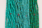 Blue Turquoise, High Quality in Faceted Roundel 4mm and 6mm- Full 15.5 Inch strand AAA Quality Gemstone Beads