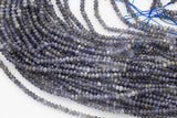 Natural Shaded Iolite Beads Full Strands-15.5 inches- Nice Size Hole- Diamond Cutting, High Facets- Nice and Sparkly- Faceted Rondelle