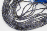 Natural Shaded Iolite Beads Full Strands-15.5 inches- Nice Size Hole- Diamond Cutting, High Facets- Nice and Sparkly- Faceted Rondelle