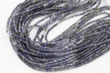 Natural Shaded Iolite Beads Full Strands-15.5 inches- Nice Size Hole- Diamond Cutting, High Facets- Nice and Sparkly- Faceted Rondelle