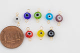 USA Gold Filled Permanent Jewelry Evil Eye Coin Connector or Charm 1420 Gold Filled 6mm 925 Sterling Silver