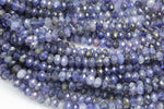 Natural Iolite Beads Full Strands-15.5 inches- Nice Size Hole- Diamond Cutting, High Facets- Nice and Sparkly- Faceted Rondelle