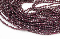 Natural Garnet - Full Strands-15.5 inches-4mm- Nice Size Hole- Diamond Cutting,High Facets-Nice and Sparkly-Faceted Round AAA Quality