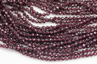 Natural Garnet - Full Strands-15.5 inches-4mm- Nice Size Hole- Diamond Cutting,High Facets-Nice and Sparkly-Faceted Round AAA Quality