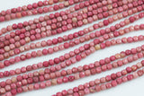 Rhodonite Faceted Cube Beads Size 4mm 15.5" Strand