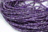 Amethyst Faceted Cube Beads Size 4mm 15.5" Strand