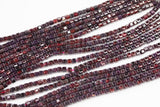 Natural Garnet Faceted Cube Beads Size 4mm 15.5" Strand