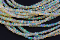 Natural Ethiopian Opal Roundel 3- 4mm - Full 15.5 Inch Strand-Full Strand 15.5 inch Strand