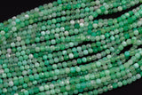 Natural Chrysoprase Faceted Cube Beads Size 4mm 15.5" Strand