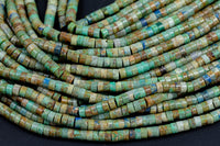 Natural Turquoise Heishi Discs Beads 2x4mm 3x6mm 15.5" Strand