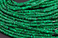 Malachite Jasper Heishi Discs Beads 2x4mm 3x6mm 15.5" Strand