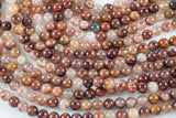 Natural Red Rutilated Quartz Beads Full Strands-15.5 inches- Round- 6mm, 8mm, 10mm, 12mm- 15.5 inches Smooth Gemstone Beads