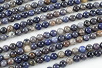 Natural Rare Blue Rutilated Quartz 6mm 8mm 10mm Round Beads From Madagascar 15.5" Strand Gemstone Beads