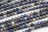 Natural Rare Blue Rutilated Quartz 6mm 8mm 10mm Round Beads From Madagascar 15.5" Strand Gemstone Beads