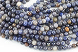 Natural Rare Blue Rutilated Quartz 6mm 8mm 10mm Round Beads From Madagascar 15.5" Strand Gemstone Beads