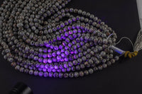 Natural Light Colored Yooperlite Smooth Round Beads Size 6mm 8mm 10mm 15.5'' Strand- UV reactive