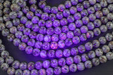 Natural Light Colored Yooperlite Smooth Round Beads Size 6mm 8mm 10mm 15.5'' Strand- UV reactive