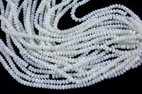 Faceted Roundel Mother of Pearl 4mm 6mm 8mm Beads 15.5" Strand Shell Beads