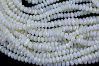 Faceted Roundel Mother of Pearl 4mm 6mm 8mm Beads 15.5" Strand Shell Beads