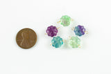 USA Gold Filled Tube Charms or Connector Handmade Approx. 10mm. Made Rainbow Fluorite & Gold Filled Wire- Permanent Jewelry Supply