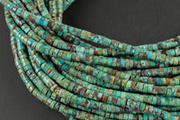 Natural Turquoise Heishi Discs Beads 2x4mm 3x6mm 15.5" Strand