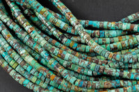 Natural Turquoise Heishi Discs Beads 2x4mm 3x6mm 15.5" Strand