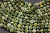 Natural Olive Moonstone Round Beads 6mm and 8mm Green Gemstone 15.5" Strand