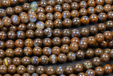 Natural Australian Yowah Matrix Boulder Opal Beads 4mm 6mm 8mm 10mm 12mm 15.5" Strand