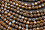 Natural Australian Yowah Matrix Boulder Opal Beads 4mm 6mm 8mm 10mm 12mm 15.5" Strand