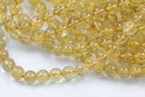 Natural Golden Rutilated Quartz, High Quality in Round- 6mm, 8mm 10mm, 12mm, 14mm, 16mm- AA High Quality! AAA Quality Gemstone Beads