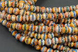 Dzi Beads Faceted Round Beads. A Quality -Full Strand 15.5 inch Strand 6mm, 8mm, 12mm, or 14mm Beads