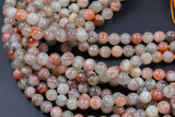 Natural Flower Sunstone Pink Moonstone Beads High Quality in Round- 4mm, 6mm, 8mm, 10mm, 12mm- Beautiful Light Color 15.5 - 16" AAA Quality