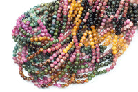 Natural Watermelon Tourmaline High Quality in Round, 4mm, 6mm, 8mm, 10mm AAA Quality Smooth Gemstone Beads