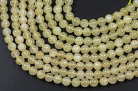 Yellow Selenite Beads Round Beads 6mm 8mm 10mm High Quality Real Genuine Selenite Gemstone 15.5" Strand Gemstone Beads