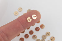 Letter Connectors 14K Gold Filled Made in USA - 6mm Alphabet Number Connector for Bracelet - Initial Charm Disk Permanent Jewelry Supplies